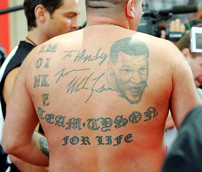 Mike Tyson tattoo-autographed my back!