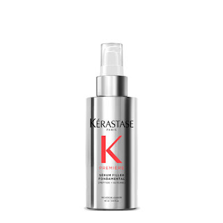 Image of Kérastase Serum Filler Heat Protecting Repairing Hair Serum, a serum that protects hair from heat damage while repairing and fortifying it.