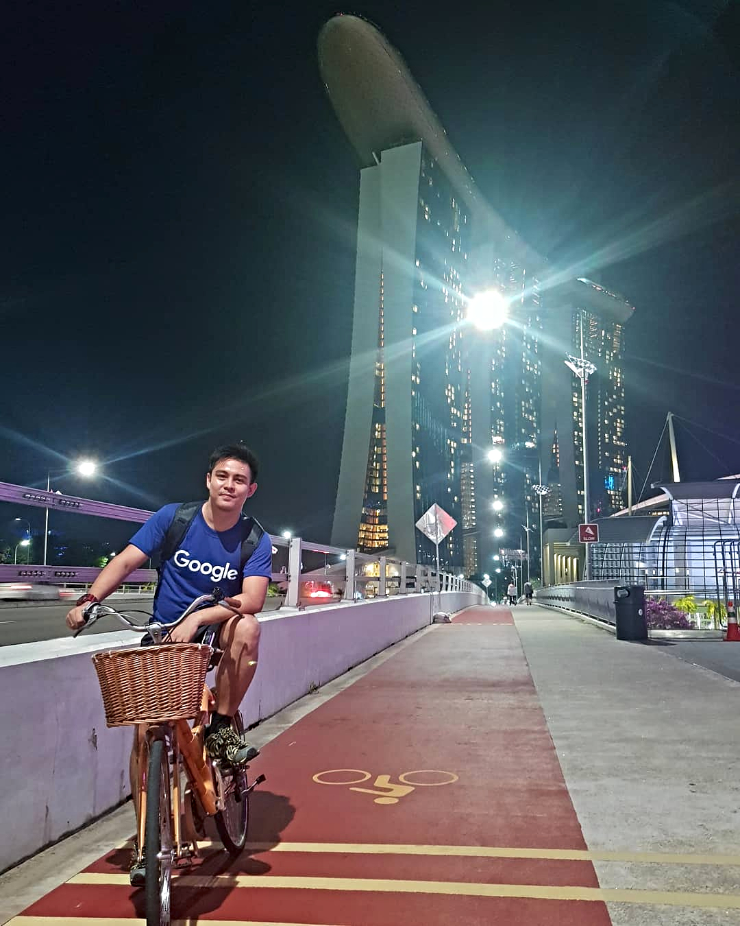 Biking around Marina Bay Sands