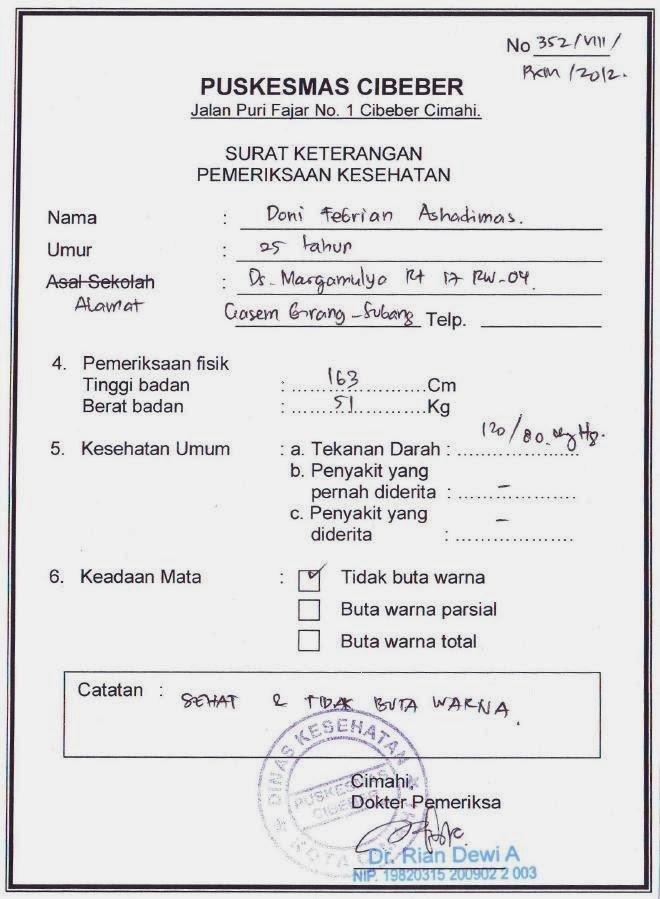 Contoh Surat Dokter Puskesmas/Klinik Kosong