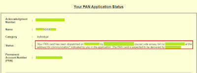 PAN Card Application Status Check