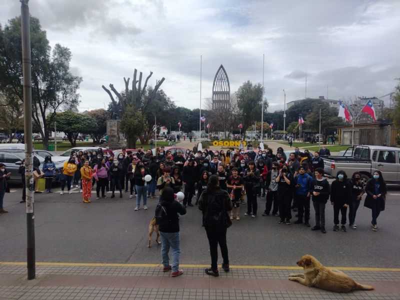 Pacífica manifestación de estudiantes del Liceo Carmela Carvajal de Prat