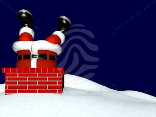 Free Santa Stuck In The Chimney Wallpaper