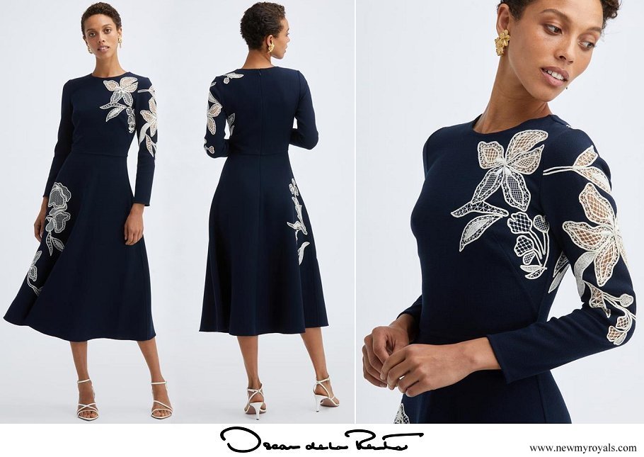 Queen-Maxima-wore-Oscar-de-la-Renta-Stretch-Wool-Long-Sleeve-Embossed-Dress.jpg