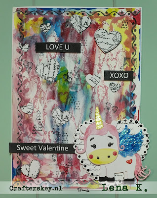 Handmade Valentine Card  Joy!Crafts 6002/1079- Mon Ami Unicorn Lily Marianne Design CR1322 Hearts   Dds3313 
