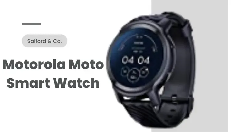motorola smartwatch Phantom Black with a white back in gray