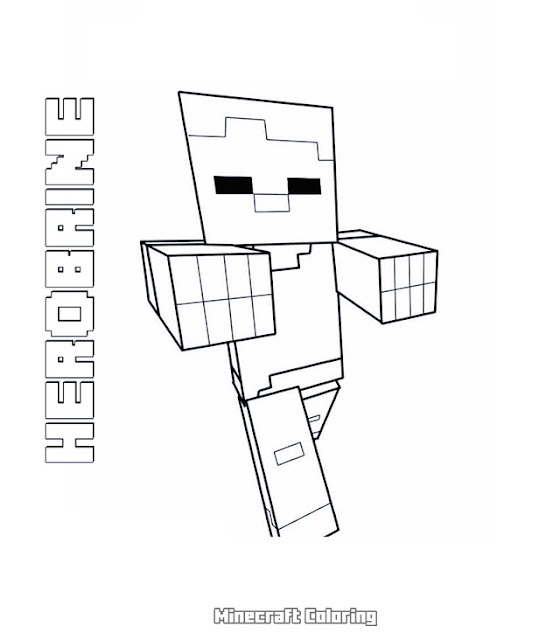 Herobrine coloring, minecraft coloring pages