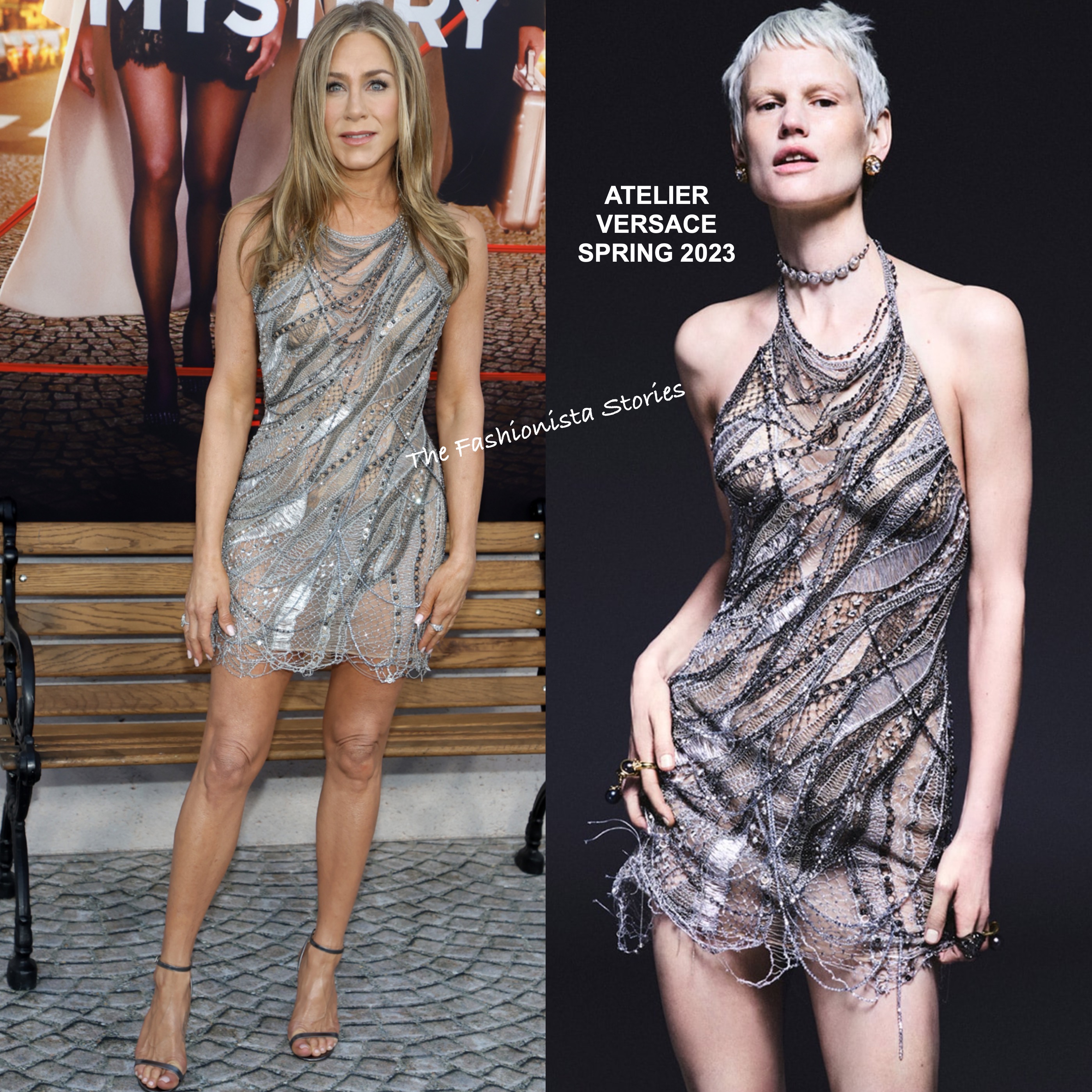 Jennifer Aniston's silver mini dress is *everything*