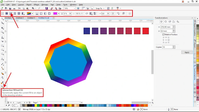 Cara Mewarnai Gradasi Objek Di CorelDraw