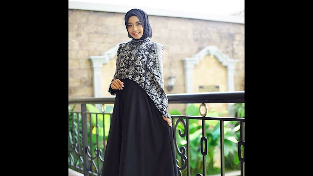 Kumpulan Model Gamis Batik Kombinasi Modern Simple Elegan