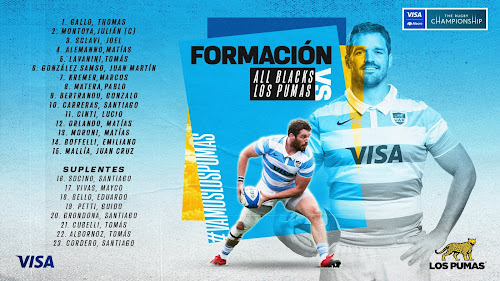 Formación de Los Pumas para enfrentar a los All Blacks #NZLvARG #TRC2022