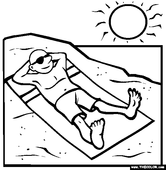 Download Sunbathing Summer Day Coloring Pages | kentscraft
