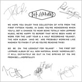 Message Card: Vault - Def Leppard Greatest Hits 1980-1995 / Def Leppard