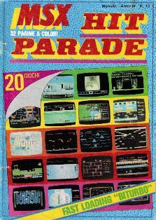 MSX Hit Parade 12 - Febbraio 1989 | PDF HQ | Mensile | Videogiochi | MSX
Numero volumi : 16
Una rivista mensile dedicata esclusivamente ai giochi, opportunamente modificati, per i sistemi MSX; conteneva circa 20 giochi per ogni cassetta. Per il caricamento utilizzava uno speciale sistema turbo, rendendo di conseguenza oggi difficoltosa l'acquisizione su disco dei programmi.