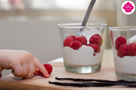 Glace à la vanille (Gaston Lenotre) accompagnée de framboises