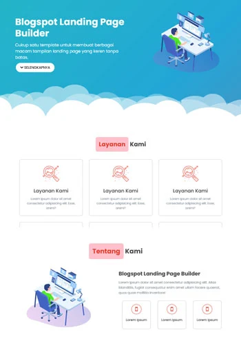 landing page blogspot