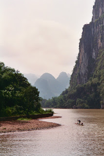 Bamboo raft on the Li River