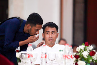 Syukuran diadakan di salah satu hotel di kawasan Cempaka Putih, Jakarta Pusat, Kamis (29/2/2024). Koordinator Nasional Poros Prabowo Presiden Andianto mengungkapkan mengapa rasa syukur ini diadakan.