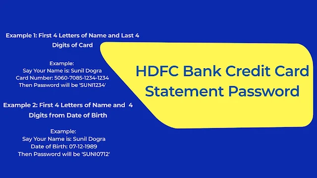 What is the password for HDFC credit card statement