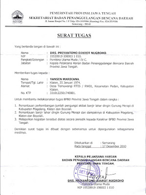 CONTOH LENGKAP SURAT TUGAS