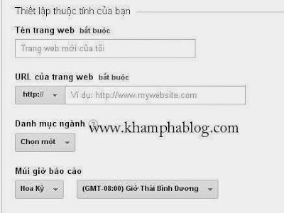 tạo tài khoản Google Analytics