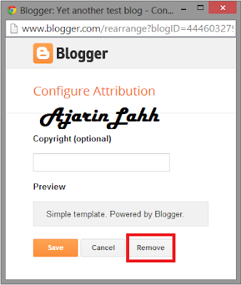 Cara Menghapus Powered by Blogger atau Diberdayakan oleh Blogger