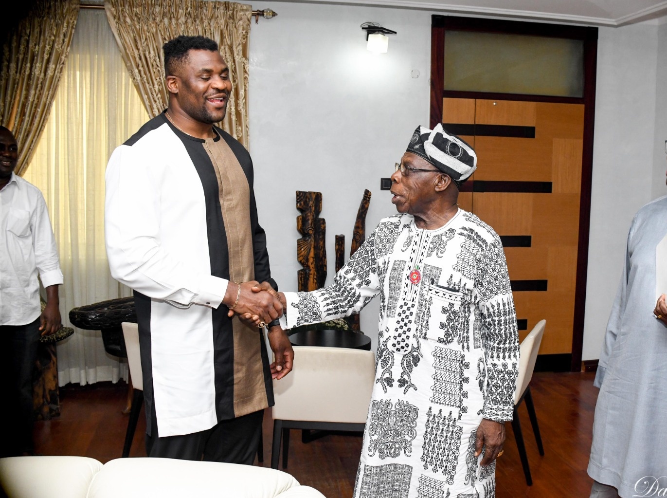 Francis Ngannou meets former Nigeria President, Olusegun Obasanjo