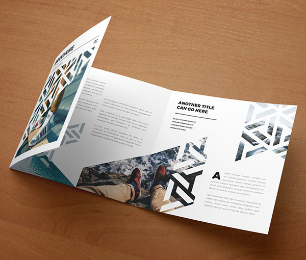 Inspirasi 20+ Desain Brosur dan Katalog Modern - Square Modern Cool Pattern Trifold