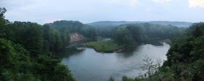 panorama view, manistee river, southern michigan