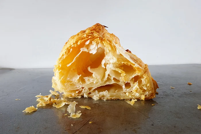 split open baked puff pastry