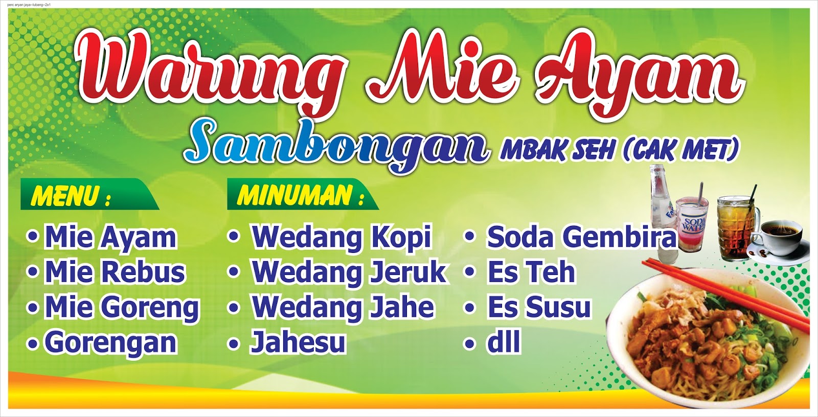  Contoh Design Spanduk Warung Bakso Mie Ayam