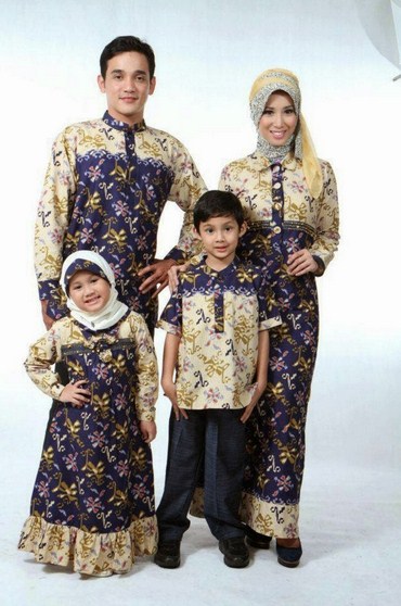 Contoh Baju Batik Muslim Anak Perempuan dan Laki-laki 