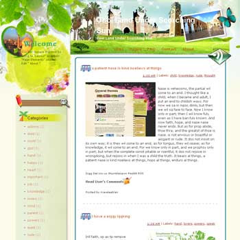 Cool Land Under Scorching Sun Blogger Template. free download template blogspot