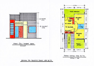 Desain Denah  Rumah  Sederhana  Dengan Type  27  dan 34 Rummah Minimalis  2