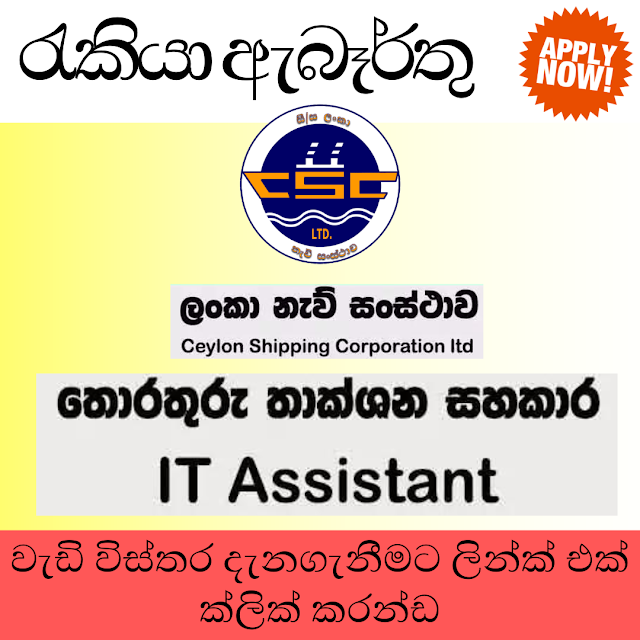 IT Assistant - Ceylon Shipping Corporation Ltd