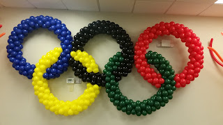 Olympic 2016 by Rio de Janeiro balloon rings and balloon torches