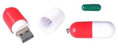 Pill shaped USB drive