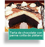 TARTA DE CHOCOLATE CON PANNA COTTA DE PLÃTANO