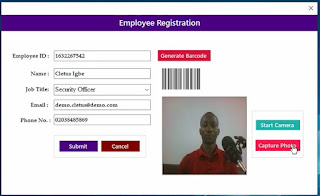 Barcode Employee Registration