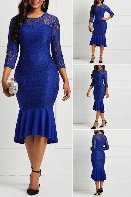 Royal blue lace dress