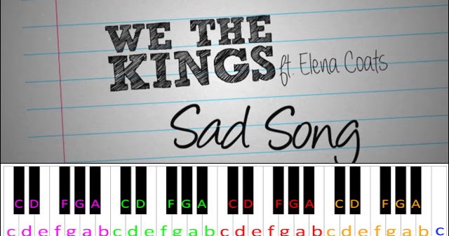 Sad Song By We The Kings Piano Letter Notes