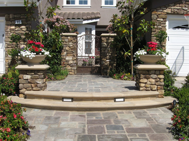 images of front door steps Rocks and Stone Front of House | 640 x 480