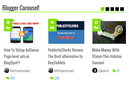 Responsive Blogger Carousel For Blogspot Blogs