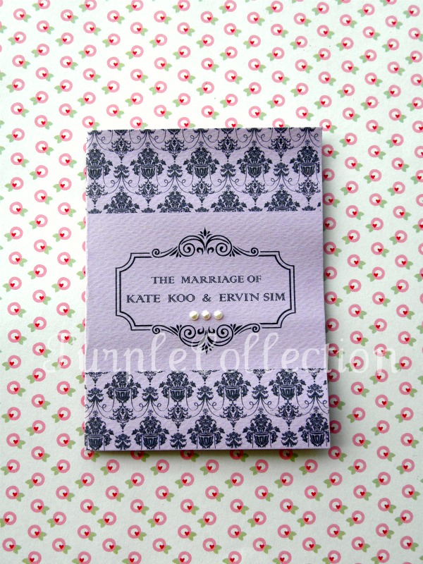Card Code G0371 Vintage Damask in grey and pink