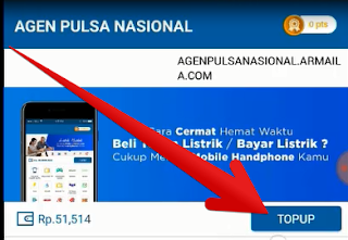 Login ke Aplikasi agen pulsa dan klik tombol top up