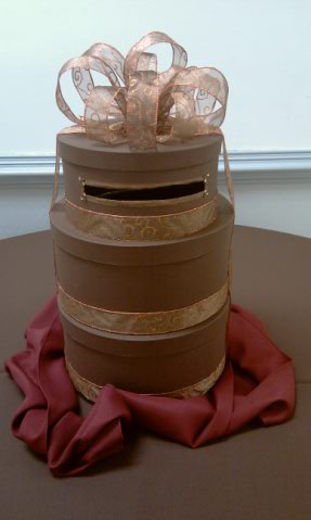 My step mom had asked me to create an elegant fall themed card cake box