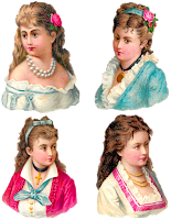 digital collage sheet victorian women antique clipart fashion images