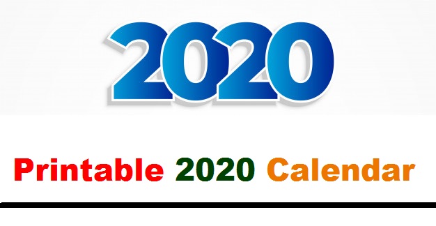 Printable 2020 Calendar