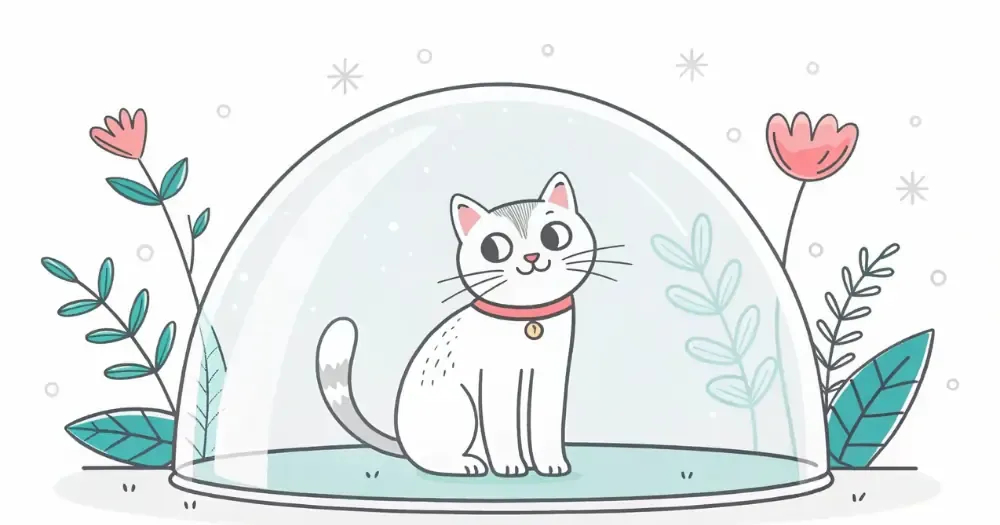 バリアで守られている猫