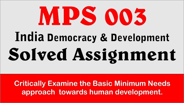 Critically Examine the Basic Minimum Needs approach towards human development.